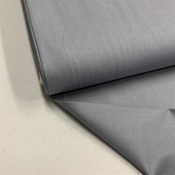 �kologisk bomuldspoplin i gr� fv. 92 - pr. 0,25 meter