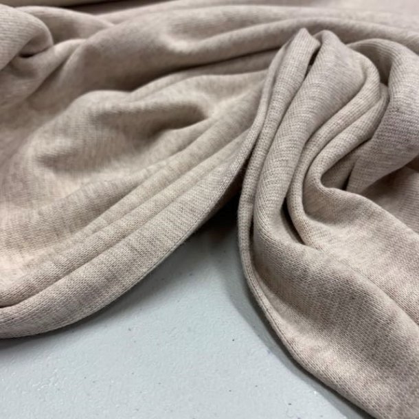 OEKO-TEX� rib i beige melange fv. 1563 - pr, 0,25 meter