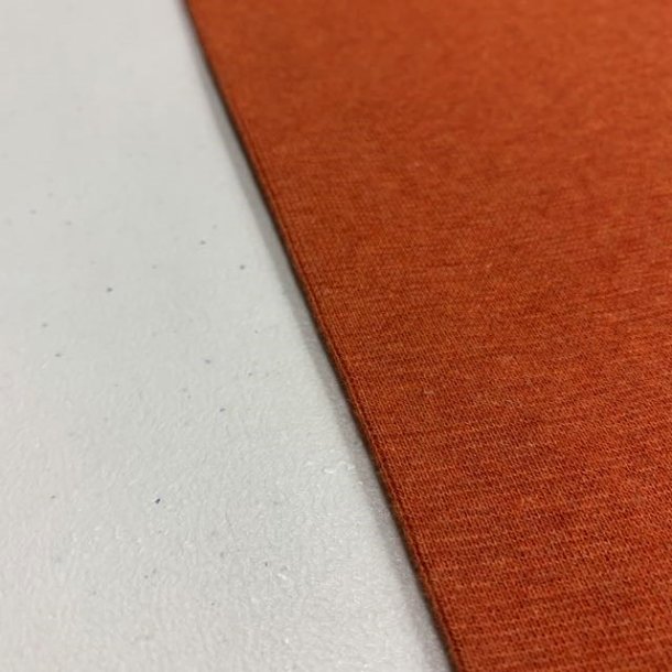 OEKO-TEX rib i brndt orange fv. 1714 - pr, 0,25 meter