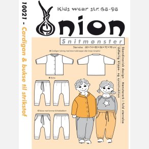 Onion 10021 - Cardigan & buks til strikstof. Snitmnster