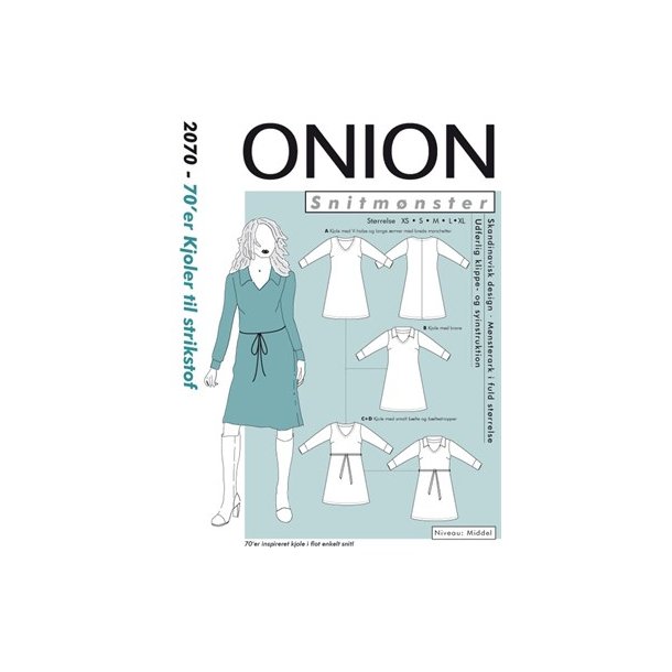 Onion 2070 - 70er kjoler til strikstof. Snitmnster