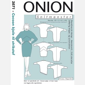 Onion 2071 - Cocoon kjole til strikstof. Snitmnster