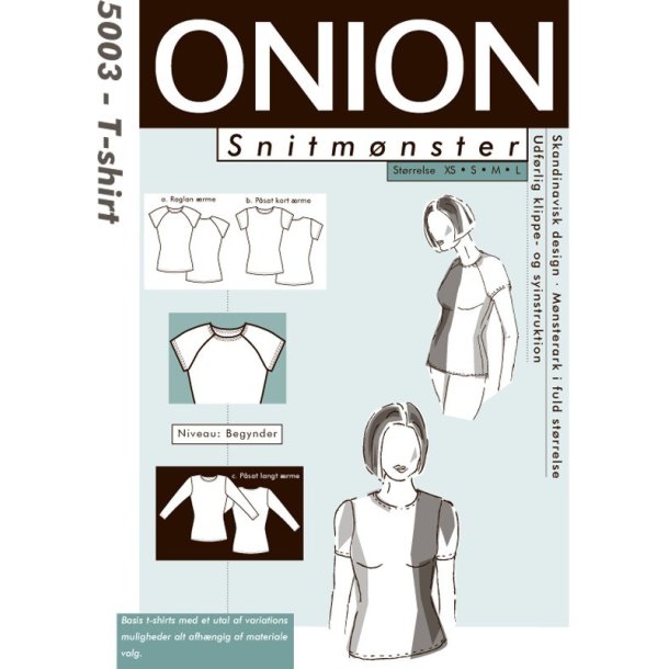 Onion 5003 - T-shirt med påsat- og raglanærme. Snitmønster