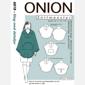 Onion 6010 - Slag/poncho med detaljer. Snitmnster