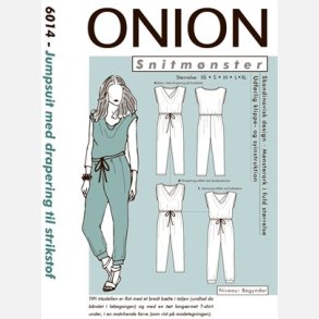Onion 6014 - Jumpsuit med drapering til strikstof. Snitmnster