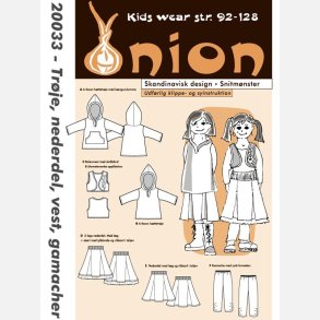 Onion 20033 -  Tr�je, nederdel, vest og gamache. Snitm�nster