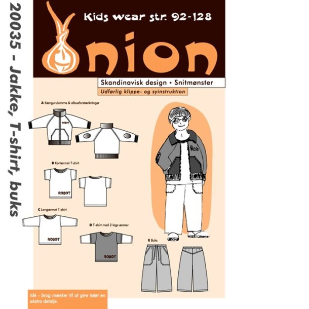 Onion 20035 - Jakke, T-shirt og buks. Snitmnster