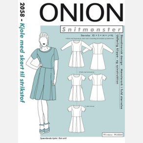 Onion 2058 - Kjole med sk�rt - til strikstof. Snitm�nster