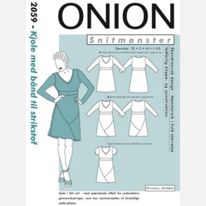 Onion 2059 - Kjole med b�nd - til strikstof. Snitm�nster