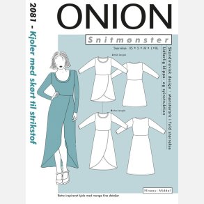 Onion 2081 - Kjole med sk�rt til strikstof. Snitm�nster