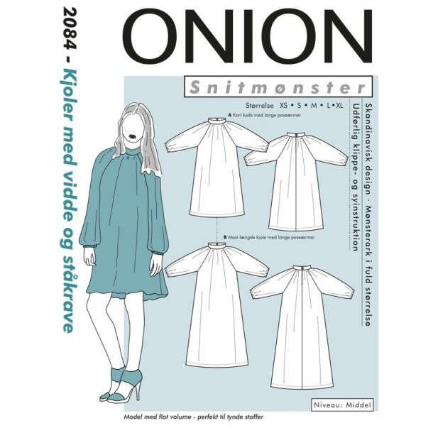 Onion 2084 - Kjoler med vidde og stkrave. Snitmnster