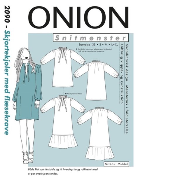 Onion 2090 - Skjortekjoler med flsekrave. Snitmnster