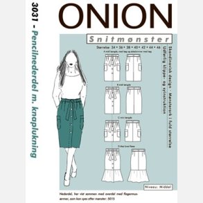 Onion 3031 - Pencilnederdel med knaplukning. Snitmnster