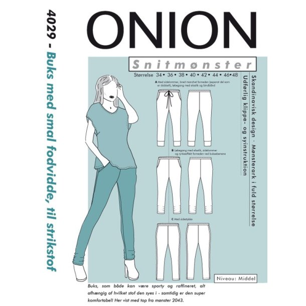 Onion 4029 - Buks med smal fodvidde. Snitmnster