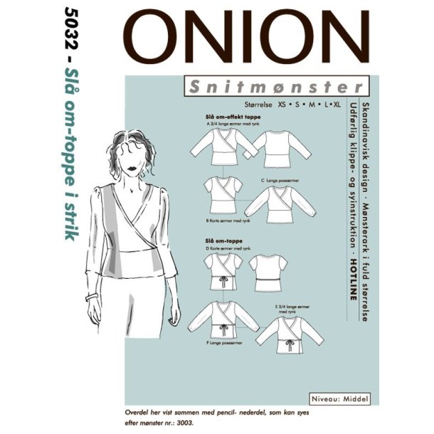 Onion 5032 - Sl om-toppe i strik. Snitmnster