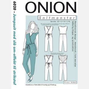Onion 6020 - Jumpsuit med sl om-effekt - til strikstof. Snitmnster