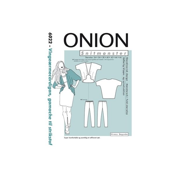 Onion 6022 - Vingerme-cardigan og gamacher. Snitmnster