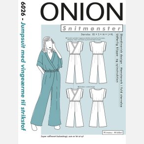 Onion 6026 - Jumpsuit med vingerme til strikstof. Snitmnster
