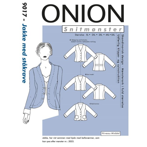 Onion 9017 - Jakke med stkrave. Snitmnster