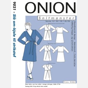 Onion 9021 - Sl� om-kjole til strikstof. Snitm�nster