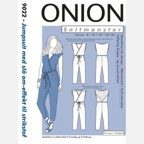 Onion 9022 - Jumpsuit med sl� om-effekt til strikstof. Snitm�nster