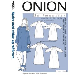 Onion 9023 - Kjoler med vidde og st�krave. Snitm�nster