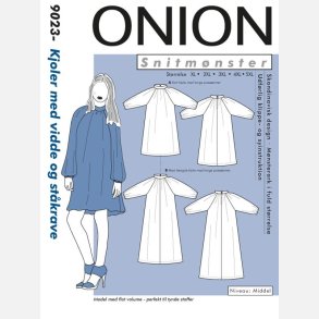 Onion 9023 - Kjoler med vidde og st�krave. Snitm�nster