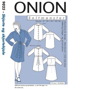 Onion 9025 - Skjorte og skjortekjole. Snitm�nster