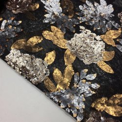 Paillet-blonde i slv og guld p gennemsigtig net-bund - pr. 0,25 meter