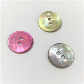 Perlemorsknapper i 3 farver - 15 mm � pr. stk