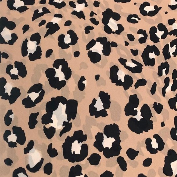 Polyester crepe med leopardpletter - pr. 0,25 meter
