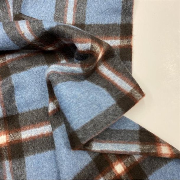 Polyester / uld kvalitet med bl tern - pr. 0,25 meter