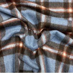 Polyester / uld kvalitet med bl tern - pr. 0,25 meter