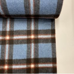 Polyester / uld kvalitet med bl tern - pr. 0,25 meter