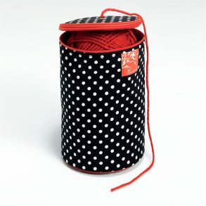 Garntaske / garndispenser med prikker