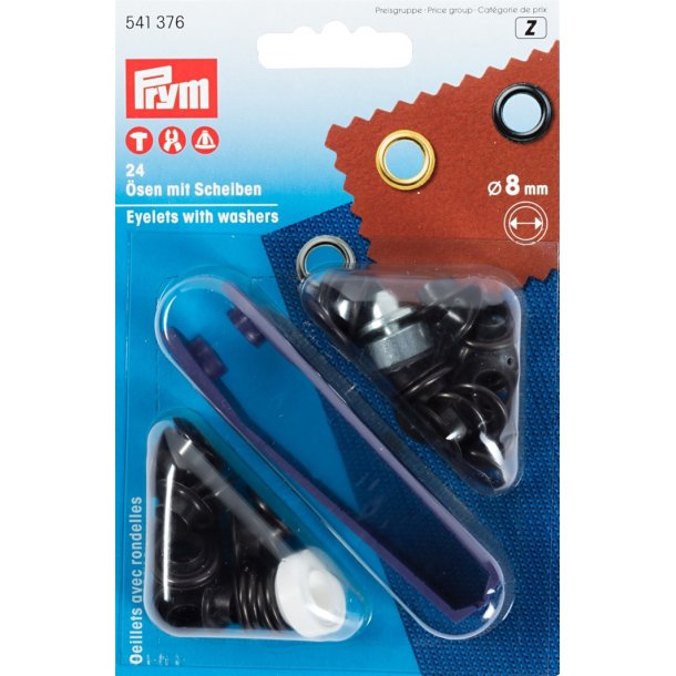 Prym Snreringe 8 mm - findes i 3 farver