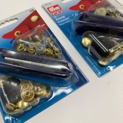 Prym trykknapper i guld, 12 og 15 mm - pr pakke 