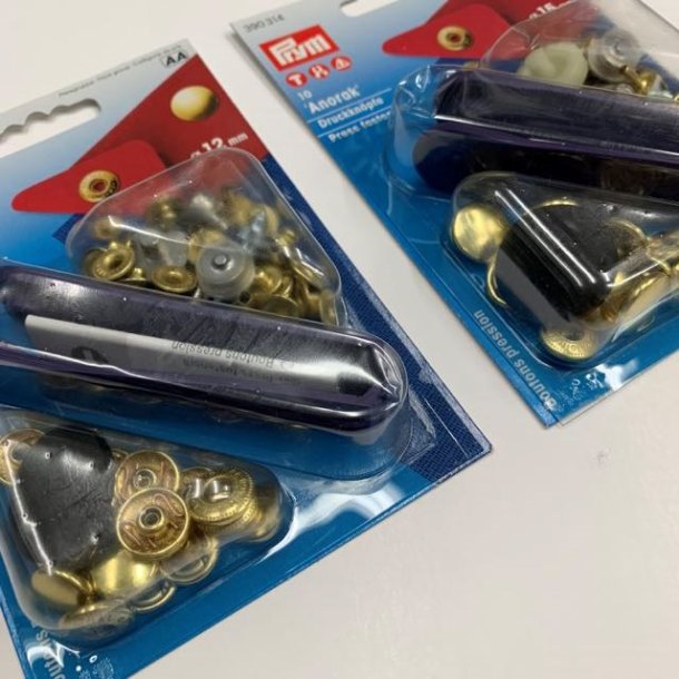 Prym trykknapper i guld, 12 og 15 mm - pr pakke 