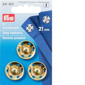 Prym tryklse i guld, slv eller sort,  21 mm - pr. pakke