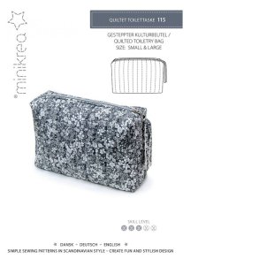 Quiltet Toilettaske - MiniKrea mnster 115