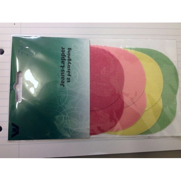 Reparationslapper - Jeanslapper til p�strygning - 8 stk. - lyser�d