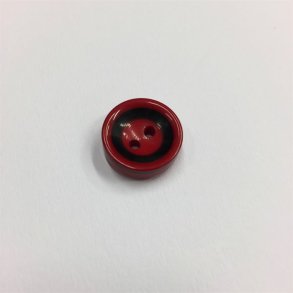 R�d knap med sort ring 15 mm - pr stk. 