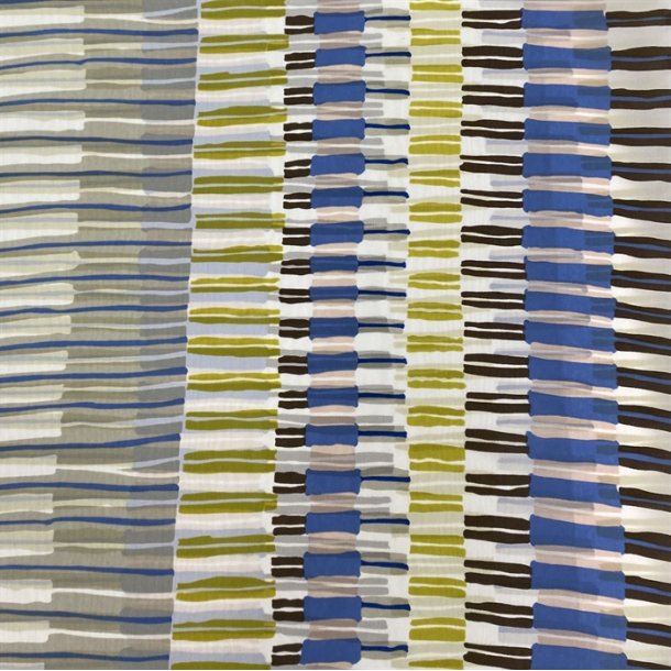 Italiensk silke med forskellige, korte striber - pr. 0,25 meter