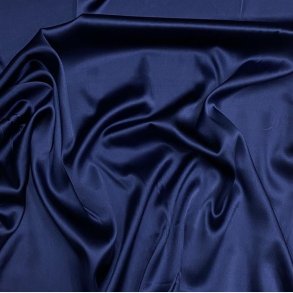 Silke med str�k i m�rk bl� - pr. 0,25 meter