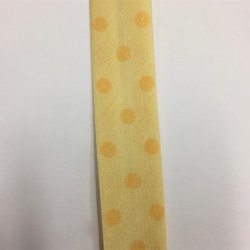 Skrbnd med prikker gul - 13, 20 mm - pr. meter