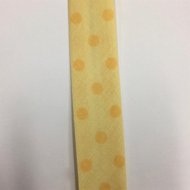 Skrbnd med prikker gul - 13, 20 mm - pr. meter