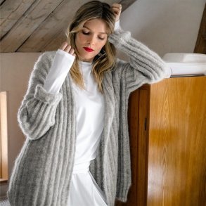 Smandens ribcardigan / ribjakke - strikkekit  fra Sandnes