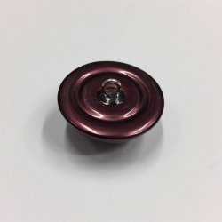 Stor, blank, blommefarvet knap, 30 mm