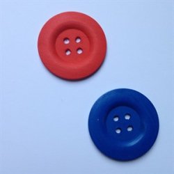 Stor tr�knap 50 mm,  bl� - pr. stk.