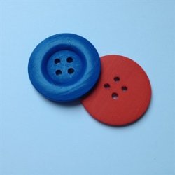 Stor tr�knap 50 mm,  bl� - pr. stk.